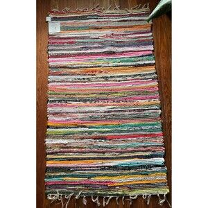 NWT Chindi Rag Rug 3'x5' Boho Farmhouse Rustic Area Accent Throw Rug Multicolor